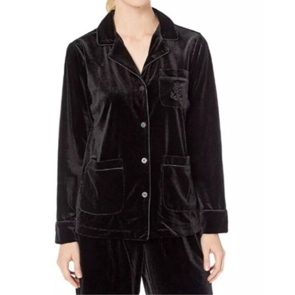 Lauren Ralph Lauren Other - Lauren Ralph Lauren Size PS Black Velvet 2 Piece Pajama Set Pants Top Preppy
